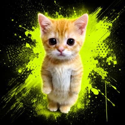 CASHKIT kitten logo with a yellow splash